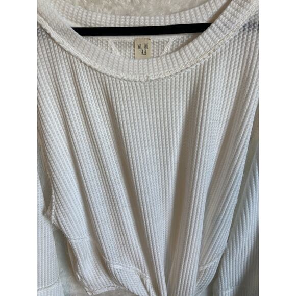 We The Free Top Women’s M Waffle Texture Tie Bottom Oversized Girl Coded Y2K - Picture 11 of 11